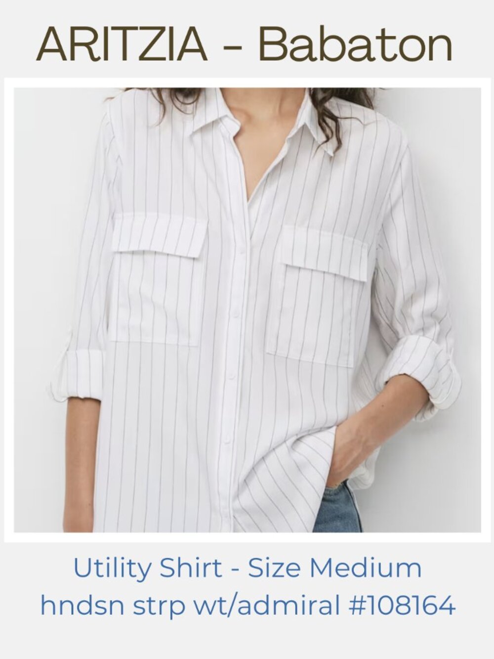 Aritzia Babaton Utility Shirt Size Medium / Dress Shirt